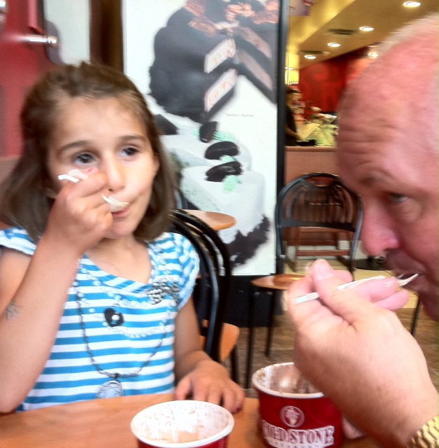 Grace and I enjoy some very delicious ice cream from Coldstone Creamery