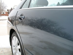 A particularly nasty door ding.