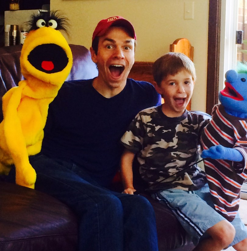 One of my care teams...meet Curtis (the yellow one), my son Jonathan, grandson Jared, and of course, Butchy Crawcheeks,